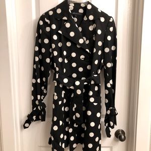 Anne Klein Polka Dot Trench Coat